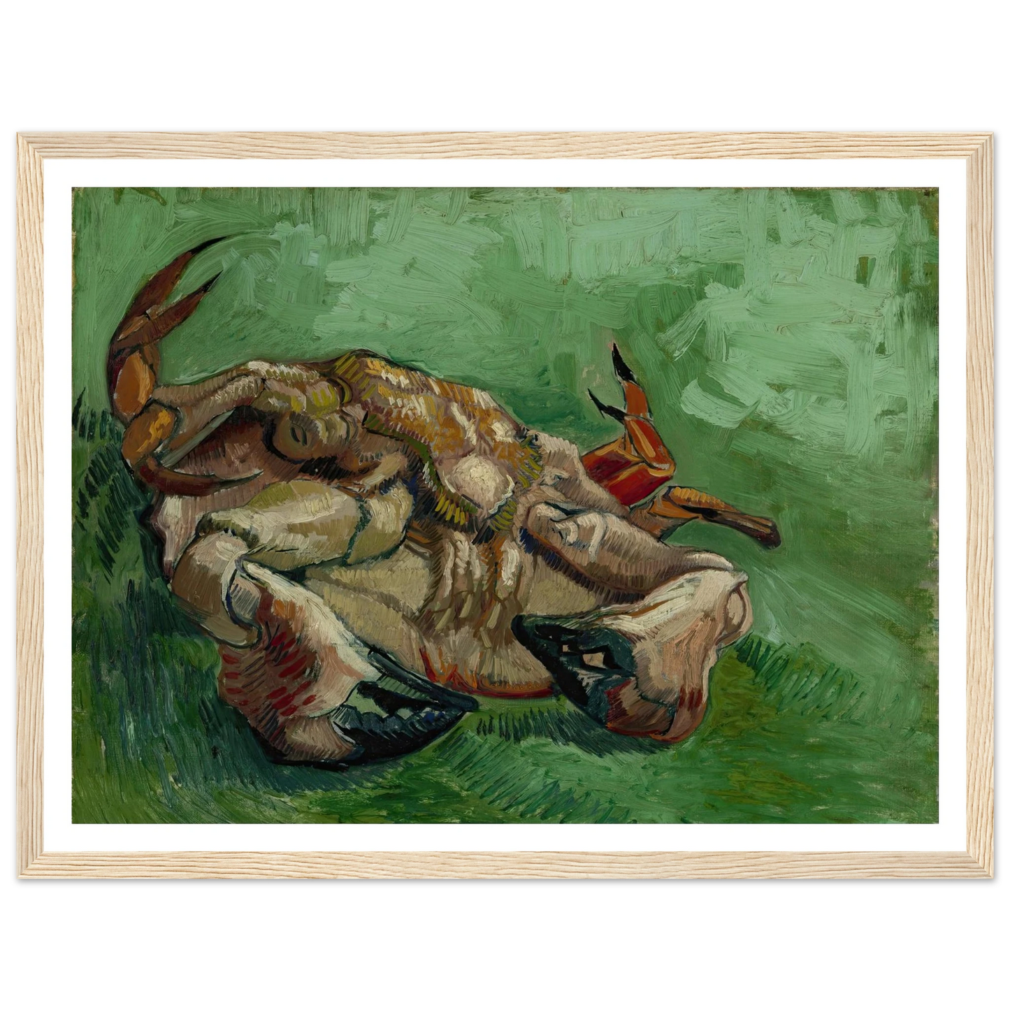 A crab on its back (1888) Art Print | Vincent van Gogh - Framed Poster - 30x40 cm / 12x16″ - Black frame