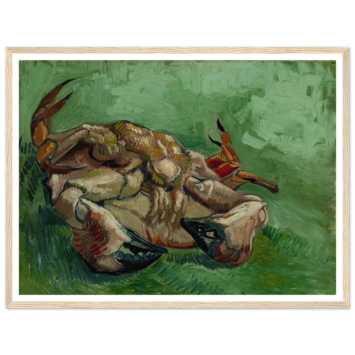 A crab on its back (1888) Art Print | Vincent van Gogh - Framed Poster - 30x40 cm / 12x16″ - Black frame
