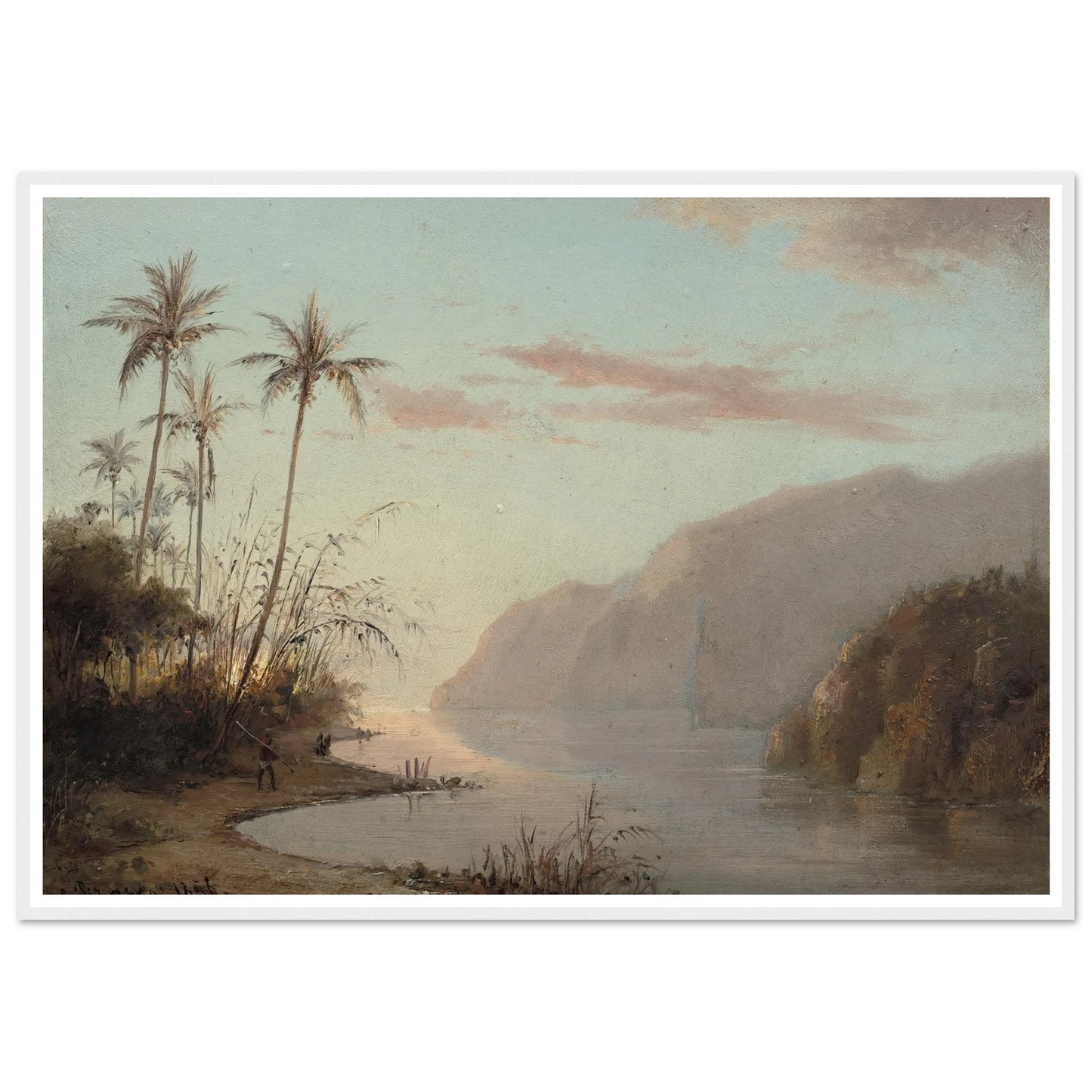 A Creek in St. Thomas (Virgin Islands) (1856) Art Print | Camille Pissarro - Framed Poster - 30x40 cm / 12x16″ - Black frame