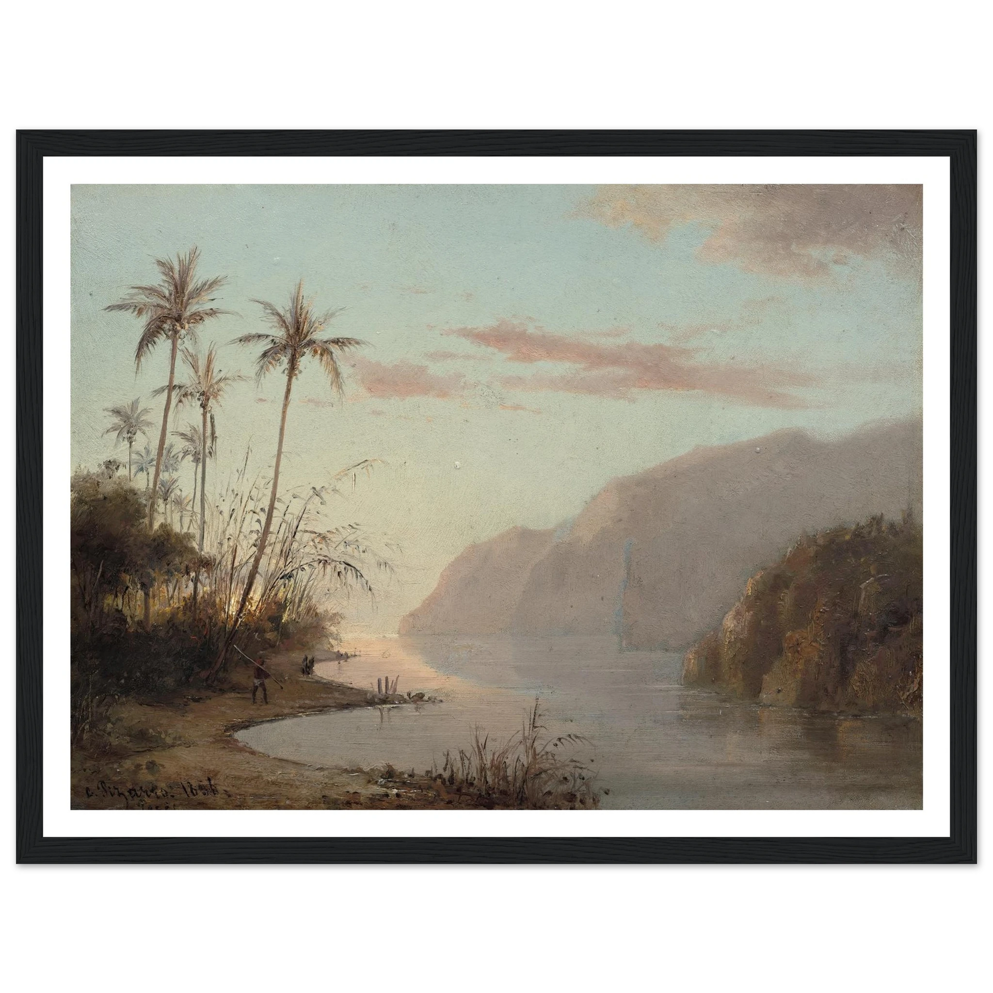 A Creek in St. Thomas (Virgin Islands) (1856) Art Print | Camille Pissarro - Framed Poster - 30x40 cm / 12x16″ - Black frame