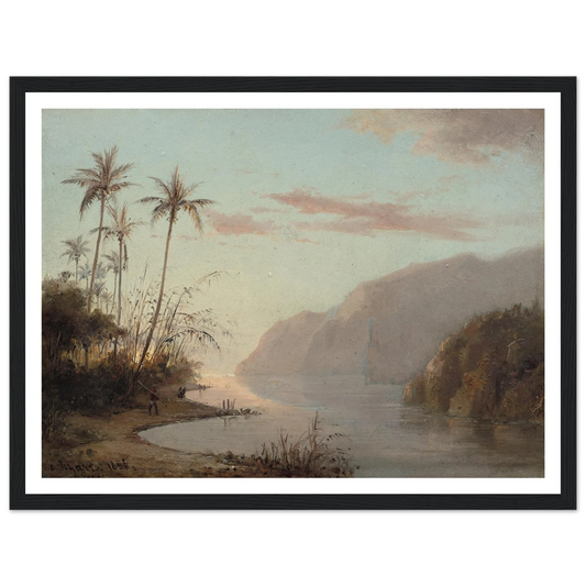 A Creek in St. Thomas (Virgin Islands) (1856) Art Print | Camille Pissarro - Framed Poster - 30x40 cm / 12x16″ - Black frame