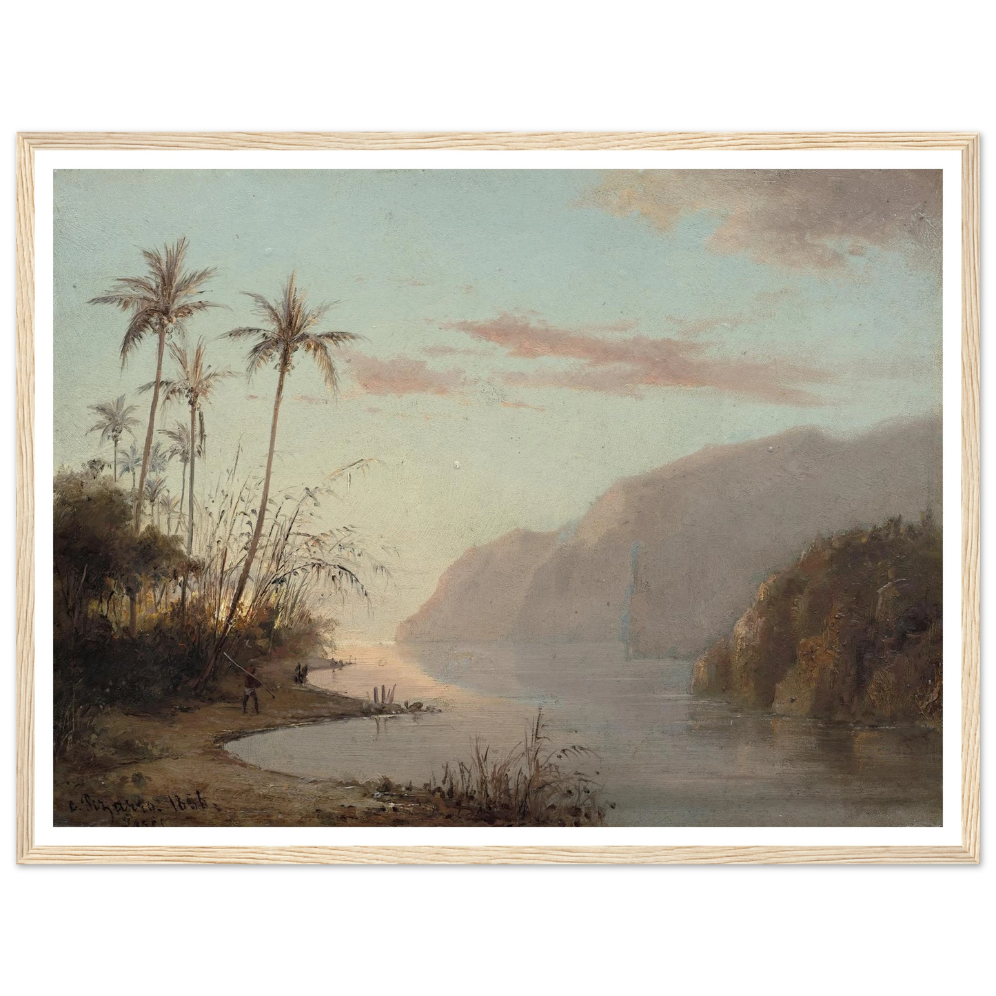 A Creek in St. Thomas (Virgin Islands) (1856) Art Print | Camille Pissarro - Framed Poster - 30x40 cm / 12x16″ - Black frame