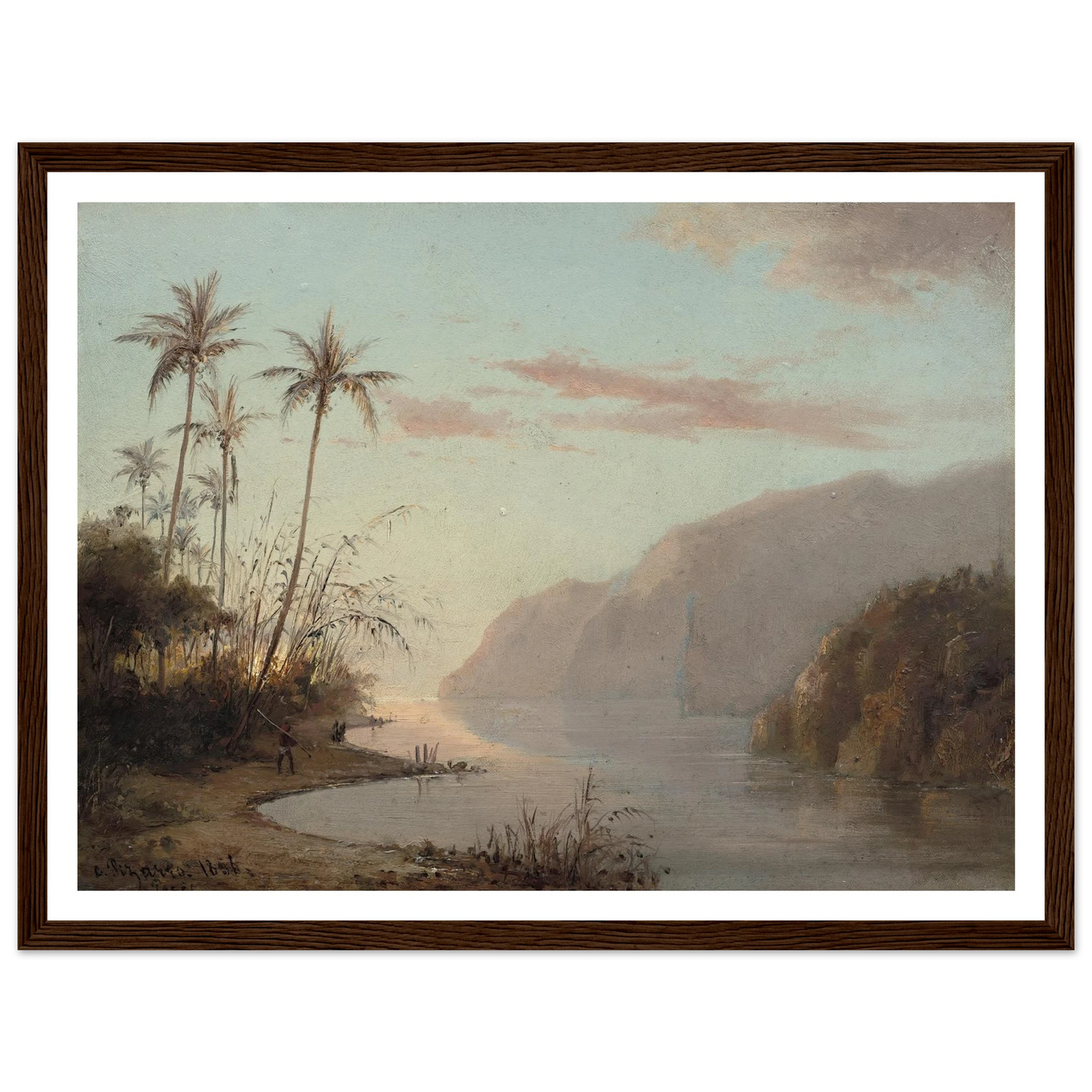 A Creek in St. Thomas (Virgin Islands) (1856) Art Print | Camille Pissarro - Framed Poster - 30x40 cm / 12x16″ - Black frame