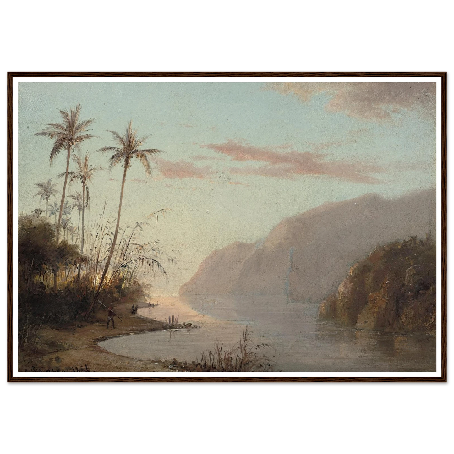 A Creek in St. Thomas (Virgin Islands) (1856) Art Print | Camille Pissarro - Framed Poster - 30x40 cm / 12x16″ - Black frame