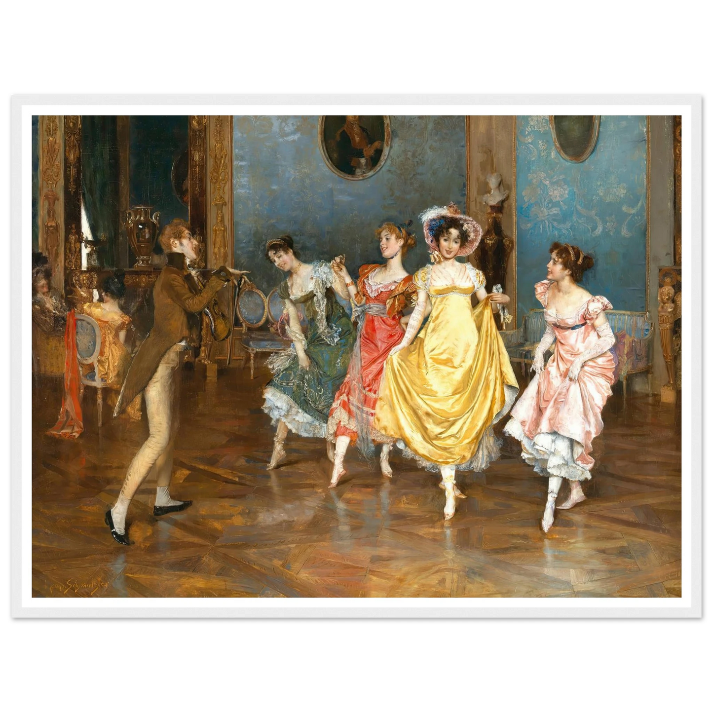 A Dance Rehearsal Art Print | Leopold Schmutzler - Framed Poster - 30x40 cm / 12x16″ - Black frame