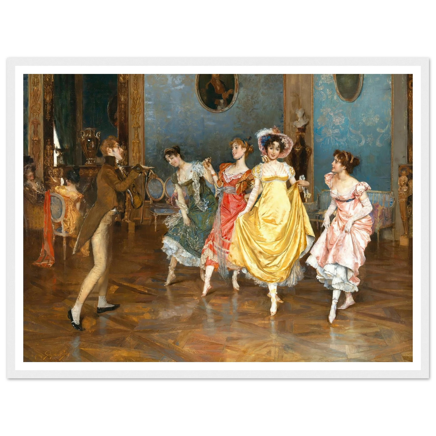 A Dance Rehearsal Art Print | Leopold Schmutzler - Framed Poster - 30x40 cm / 12x16″ - Black frame