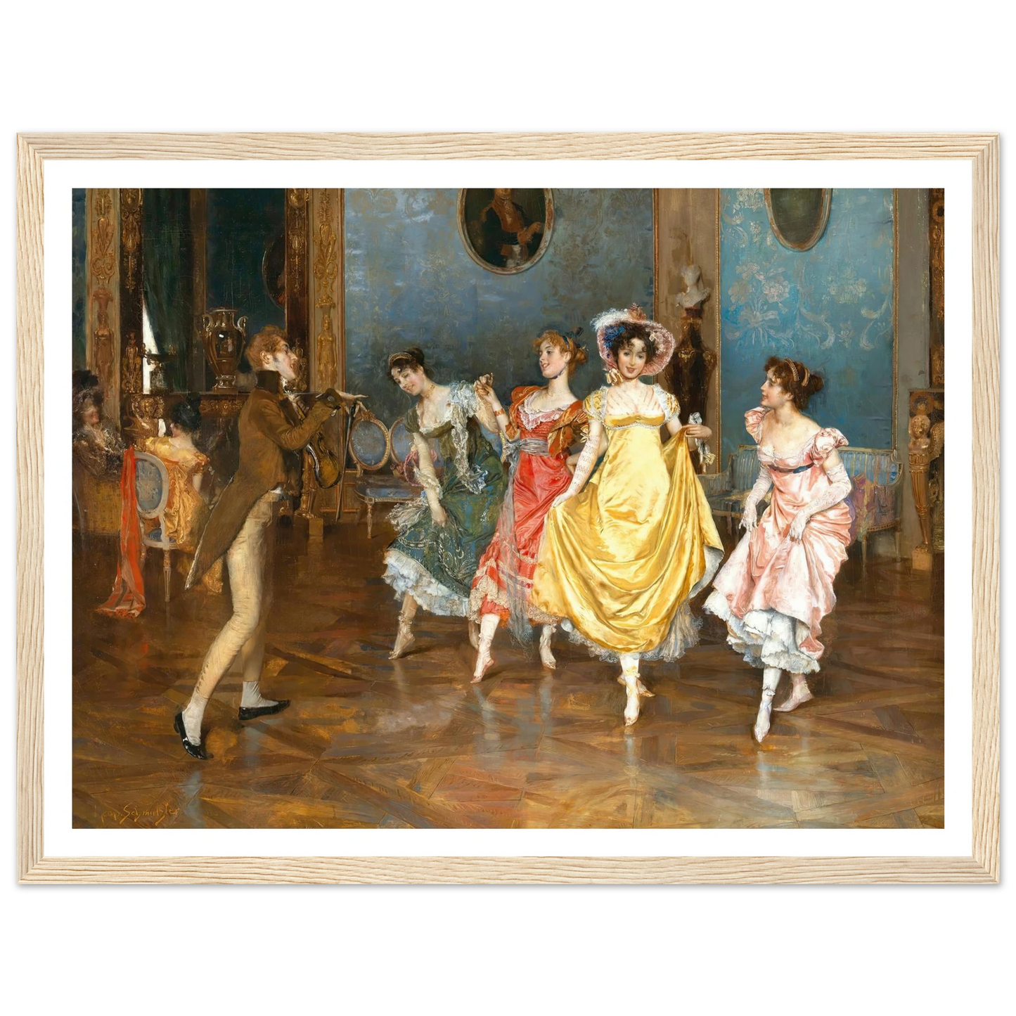 A Dance Rehearsal Art Print | Leopold Schmutzler - Framed Poster - 30x40 cm / 12x16″ - Black frame