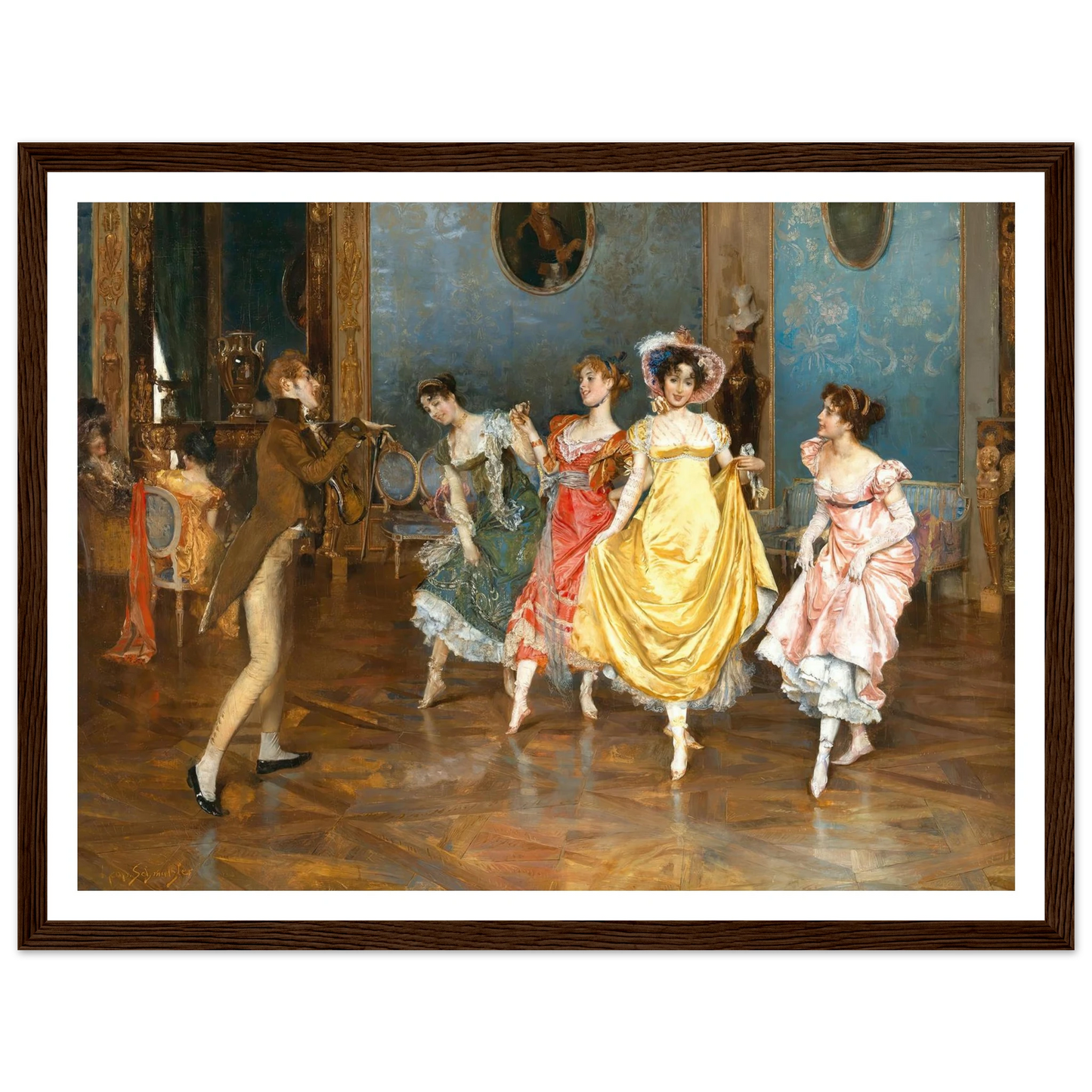 A Dance Rehearsal Art Print | Leopold Schmutzler - Framed Poster - 30x40 cm / 12x16″ - Black frame