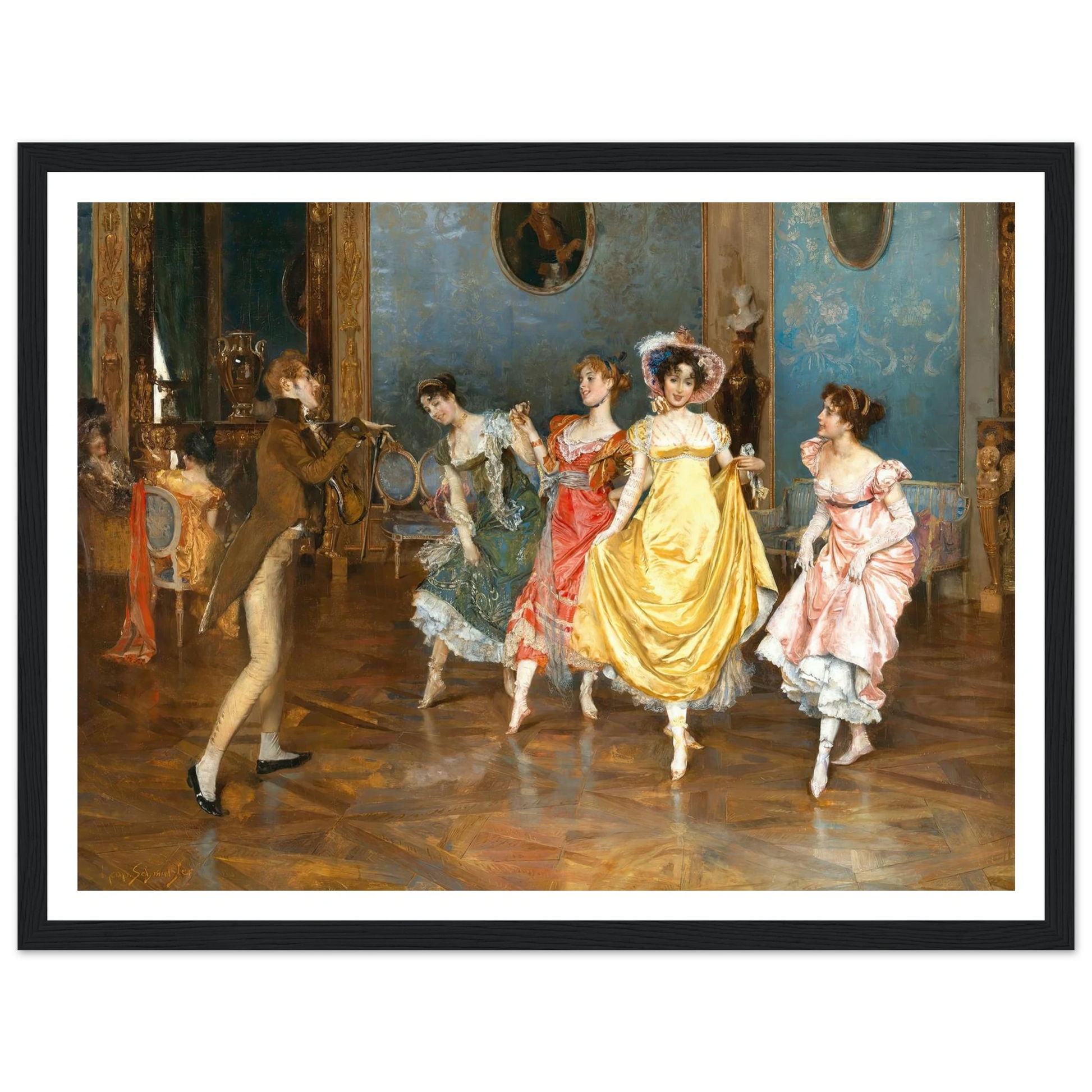 A Dance Rehearsal Art Print | Leopold Schmutzler - Framed Poster - 30x40 cm / 12x16″ - Black frame