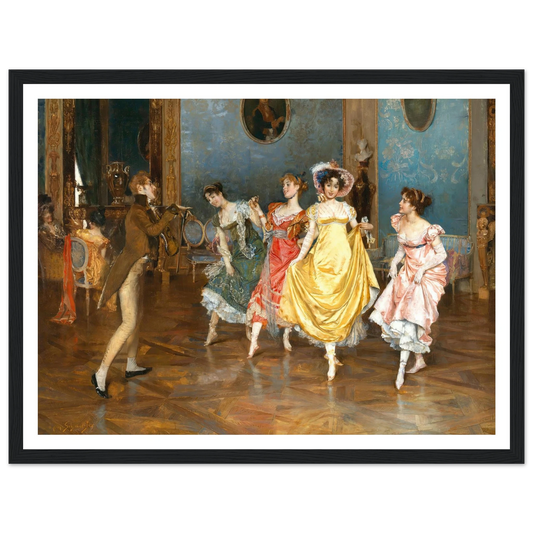 A Dance Rehearsal Art Print | Leopold Schmutzler - Framed Poster - 30x40 cm / 12x16″ - Black frame