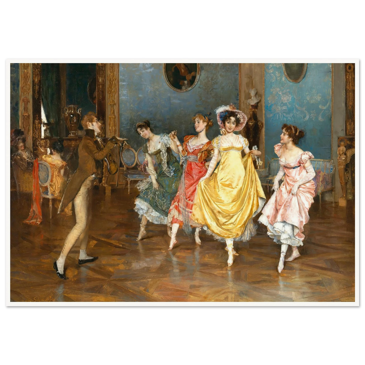 A Dance Rehearsal Art Print | Leopold Schmutzler - Framed Poster - 30x40 cm / 12x16″ - Black frame