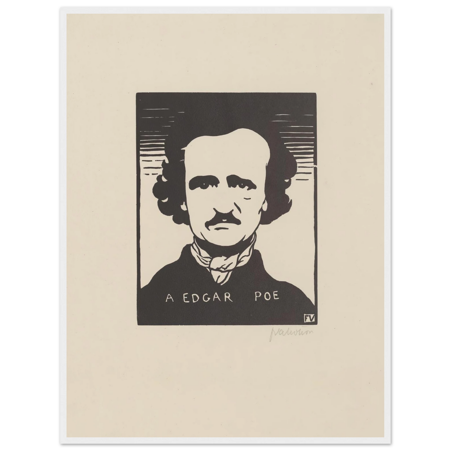 A Edgar Poe (1894) Art Print | Felix Vallotton - Framed Poster - 30x40 cm / 12x16″ - Black frame