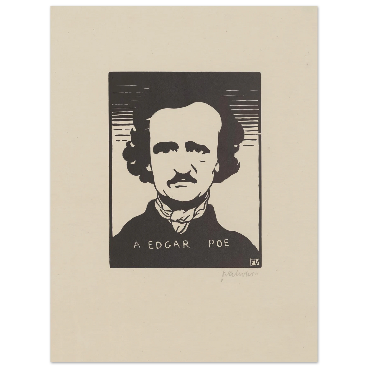 A Edgar Poe (1894) Art Print | Felix Vallotton - Framed Poster - 30x40 cm / 12x16″ - Black frame