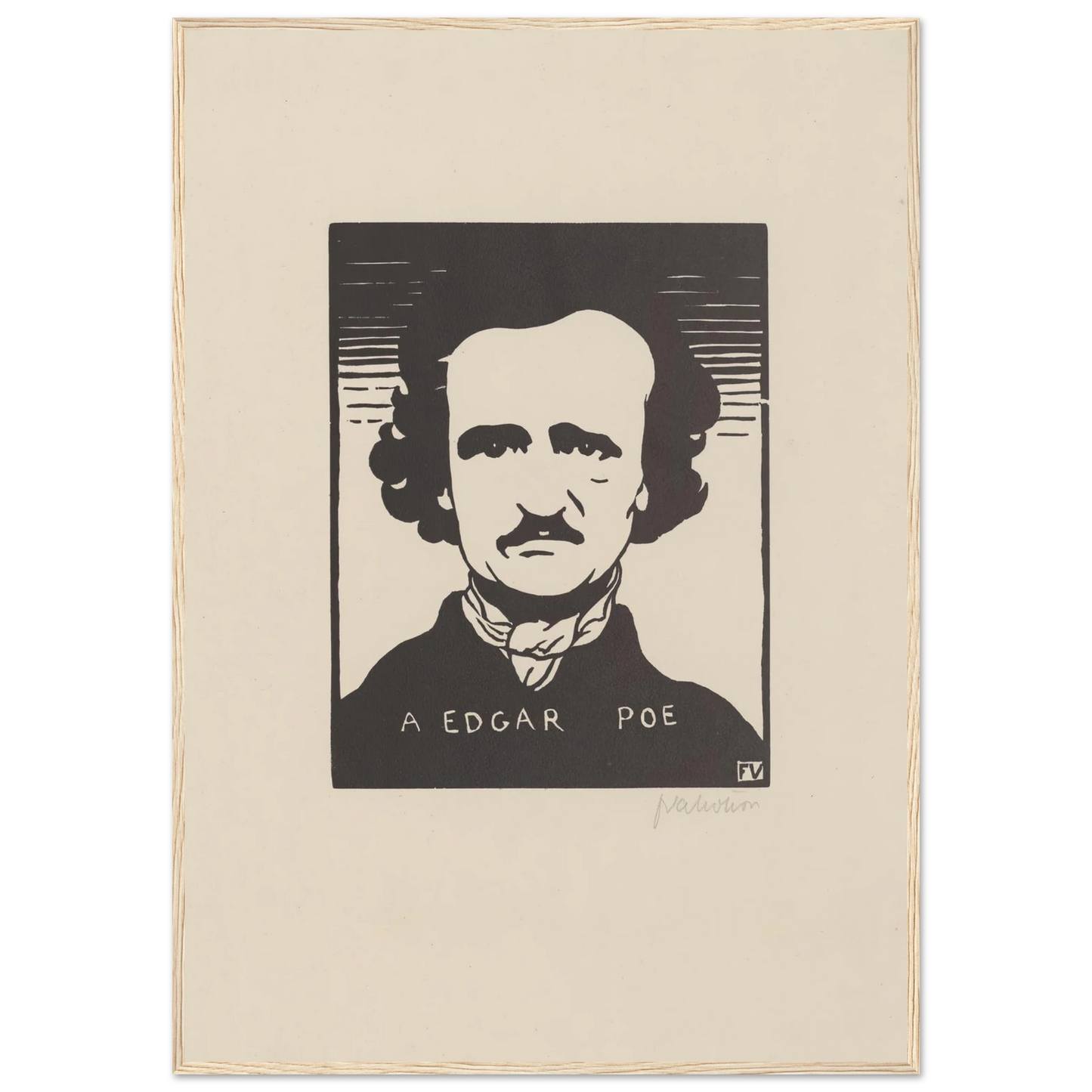A Edgar Poe (1894) Art Print | Felix Vallotton - Framed Poster - 30x40 cm / 12x16″ - Black frame