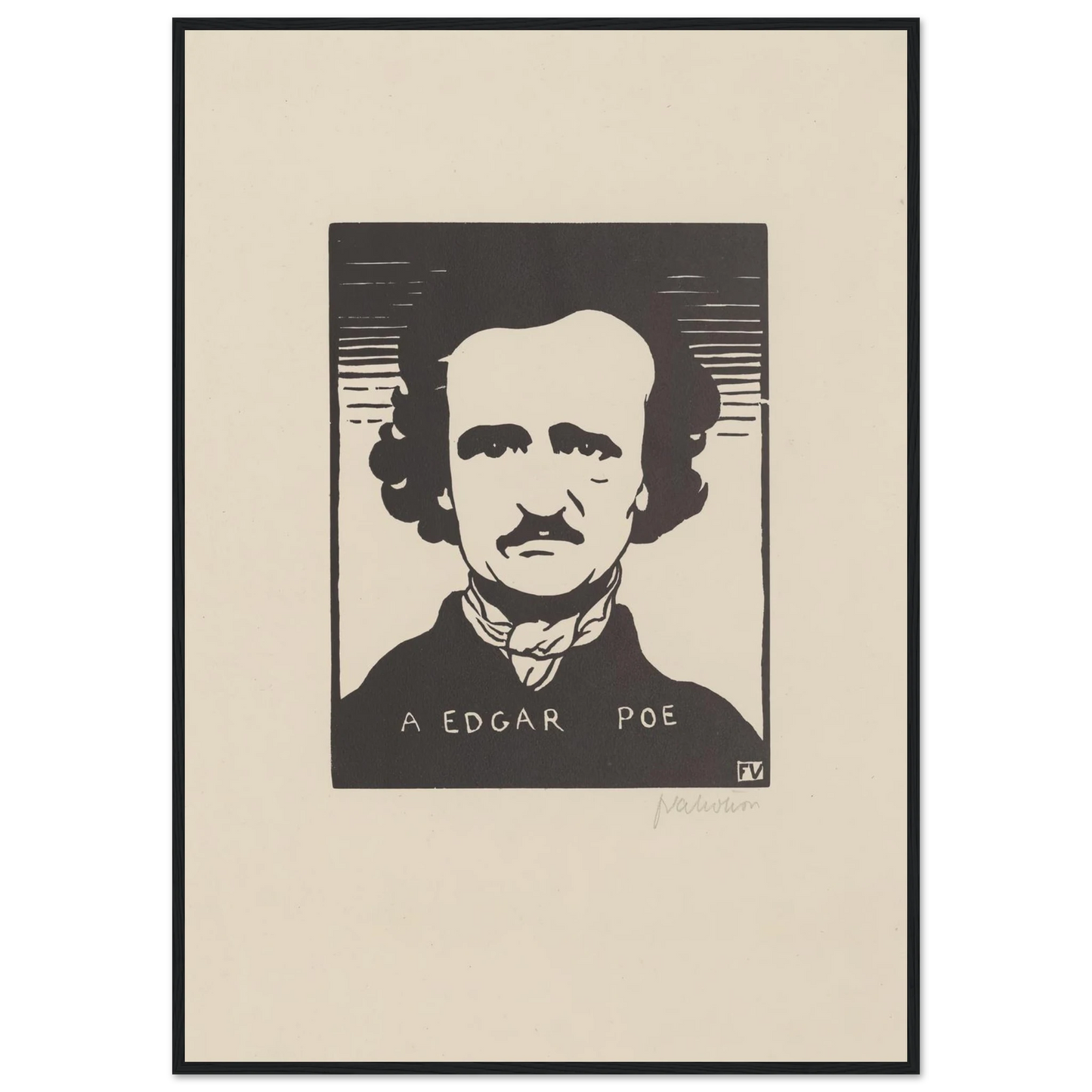 A Edgar Poe (1894) Art Print | Felix Vallotton - Framed Poster - 30x40 cm / 12x16″ - Black frame