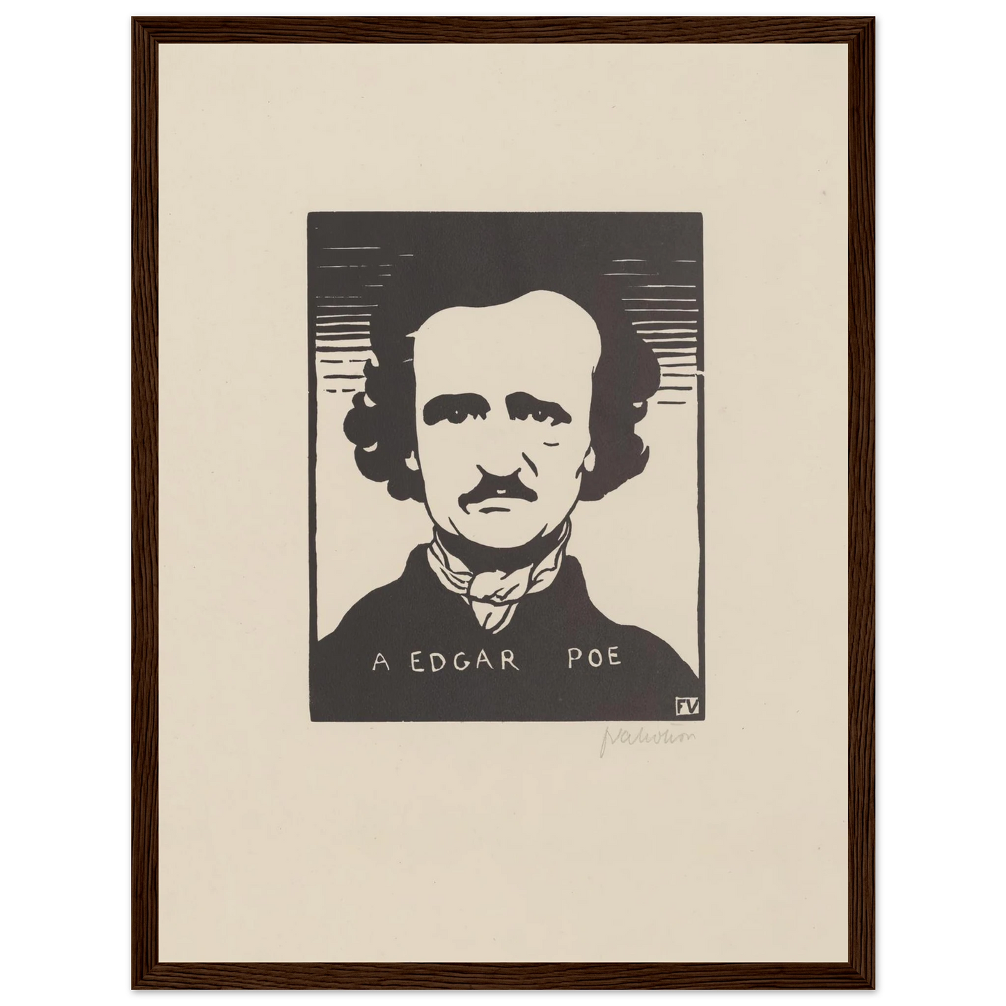 A Edgar Poe (1894) Art Print | Felix Vallotton - Framed Poster - 30x40 cm / 12x16″ - Black frame