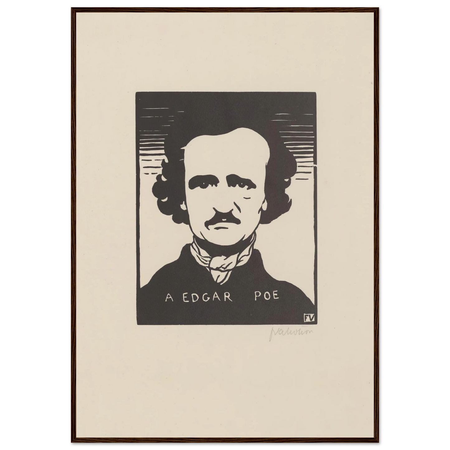 A Edgar Poe (1894) Art Print | Felix Vallotton - Framed Poster - 30x40 cm / 12x16″ - Black frame