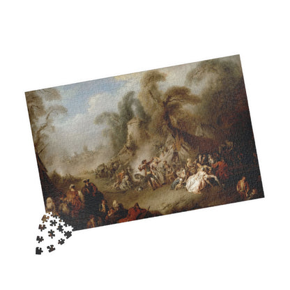 A fête champêtre, rejoicing of the soldiers Puzzle | Jean-Baptiste Pater - - 252 pcs (Horizontal) - 