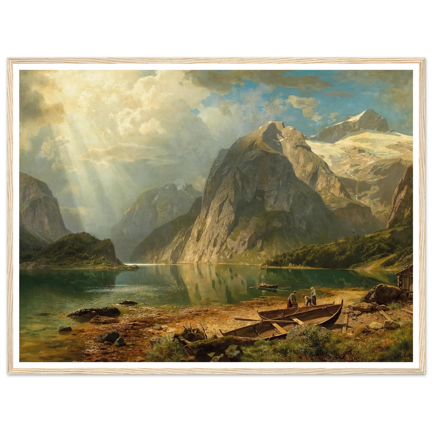 A Fjord Landscape (1888) Art Print | August Wilhelm Leu - Framed Poster - 30x40 cm / 12x16″ - Black frame