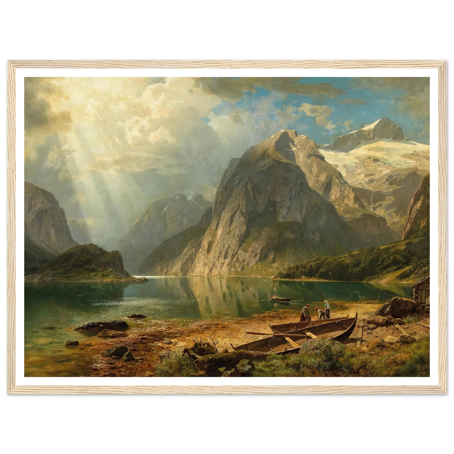 A Fjord Landscape (1888) Art Print | August Wilhelm Leu - Framed Poster - 30x40 cm / 12x16″ - Black frame