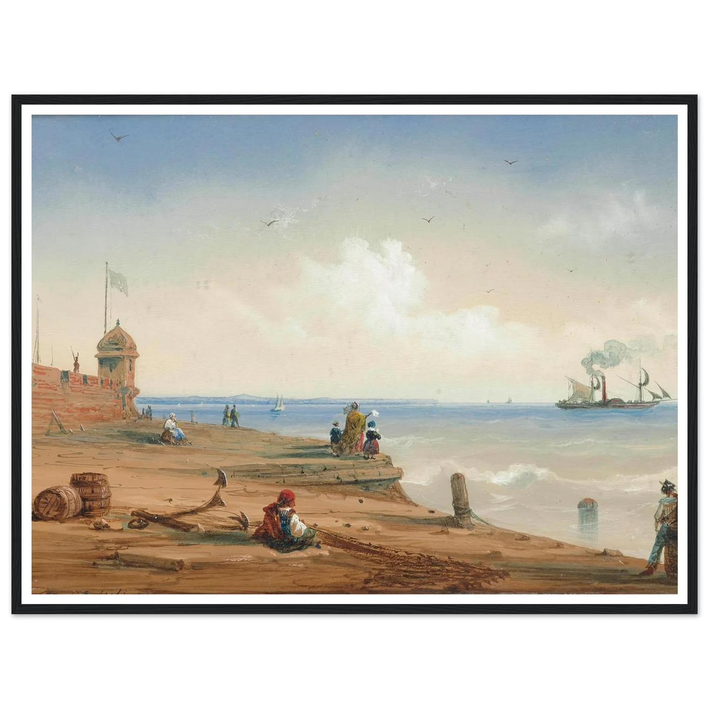 A fond farewell (1845) Art Print | Carlo Bossoli - Framed Poster - 30x40 cm / 12x16″ - Black frame