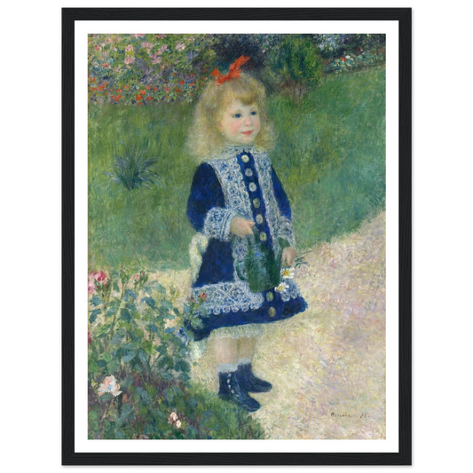 A Girl with a Watering Can (1876) Art Print | Pierre Auguste Renoir - Framed Poster - 30x40 cm / 12x16″ - Black frame