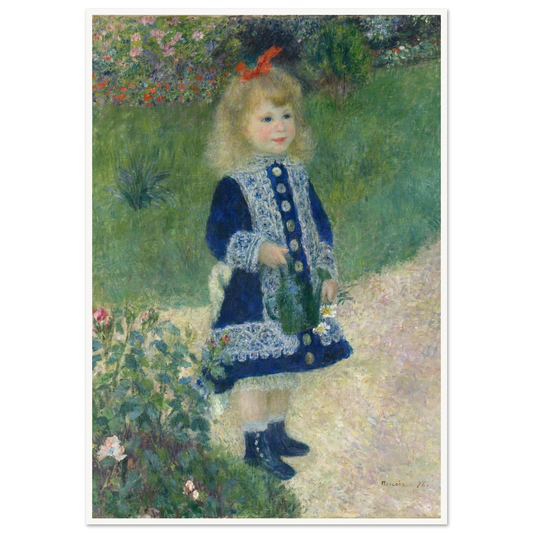 A Girl with a Watering Can (1876) Art Print | Pierre Auguste Renoir - Framed Poster - 30x40 cm / 12x16″ - Black frame