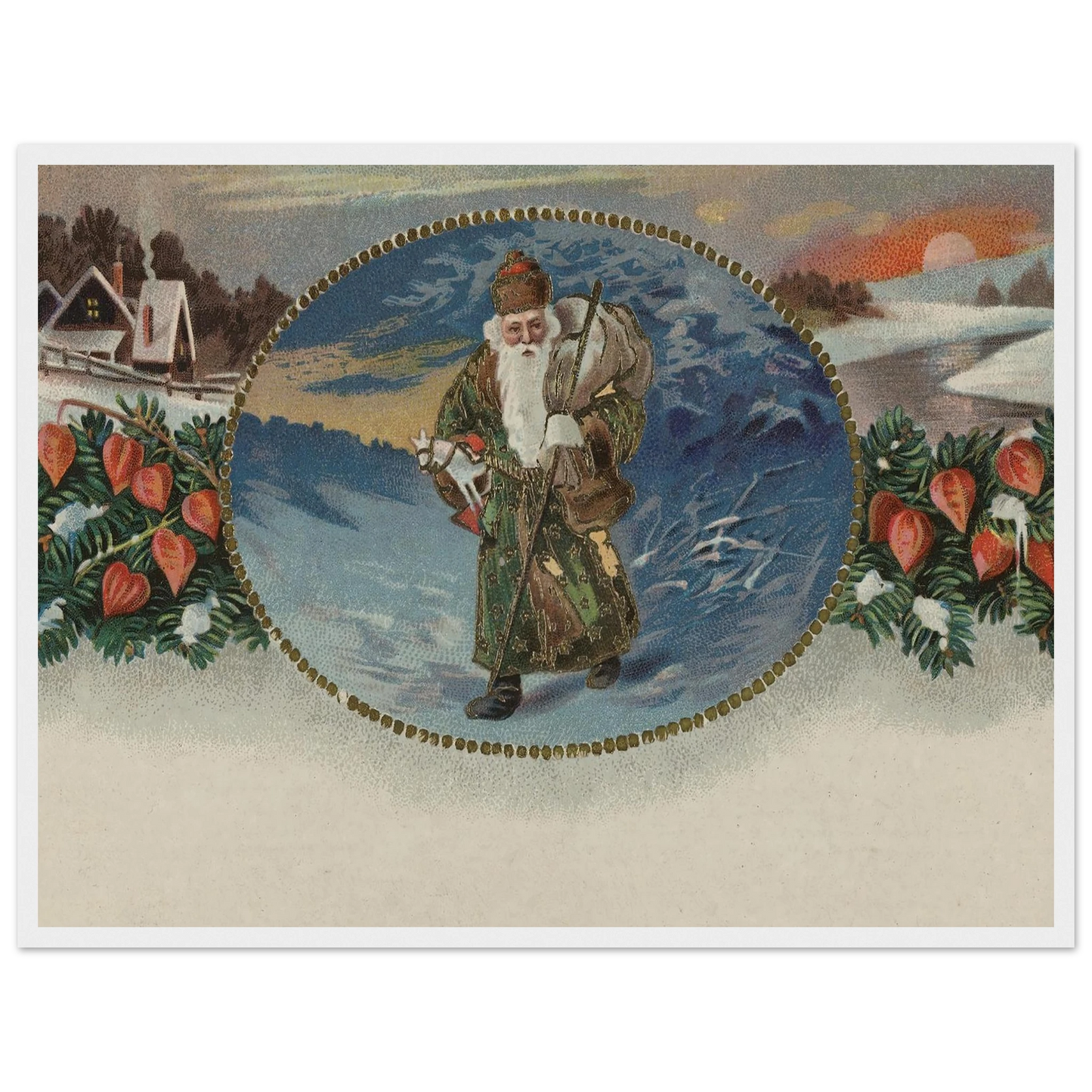 A Grandfatherly Winter Portrait - Framed Poster - 30x40 cm / 12x16″ - Black frame