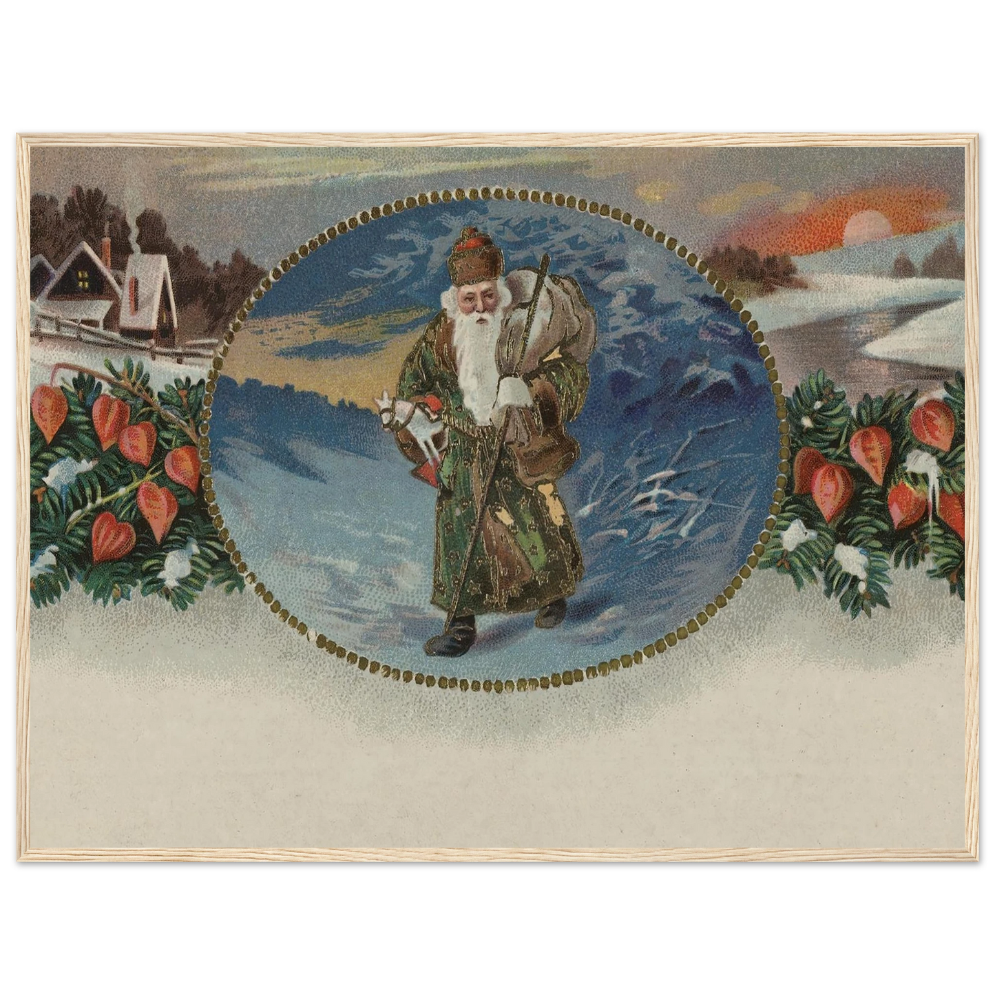 A Grandfatherly Winter Portrait - Framed Poster - 30x40 cm / 12x16″ - Black frame