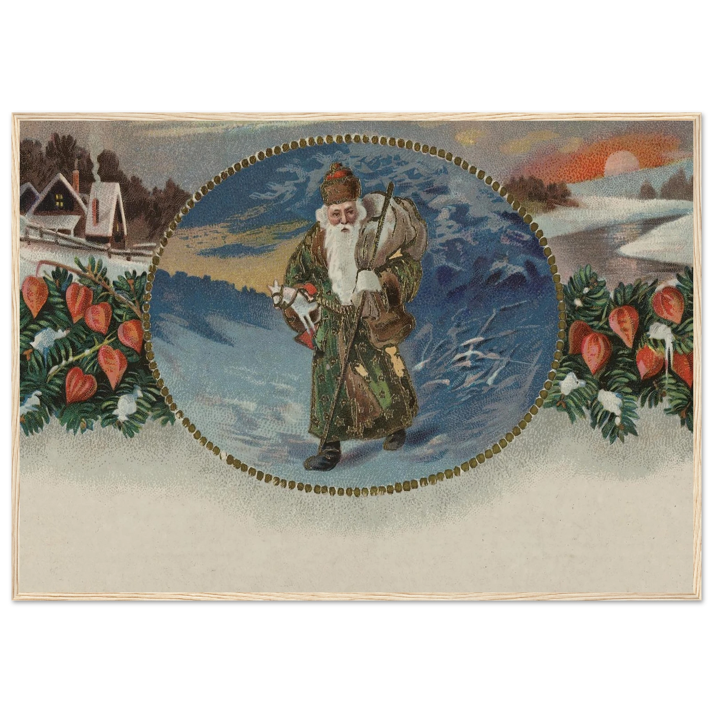 A Grandfatherly Winter Portrait - Framed Poster - 30x40 cm / 12x16″ - Black frame