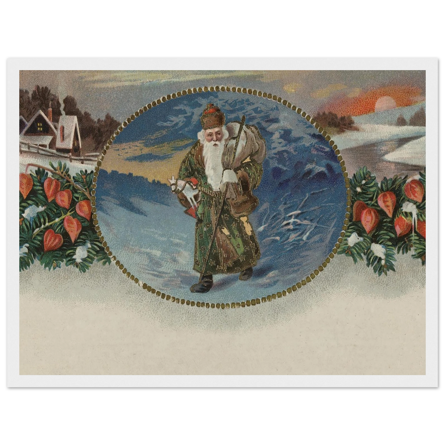 A Grandfatherly Winter Portrait - Framed Poster - 30x40 cm / 12x16″ - Black frame