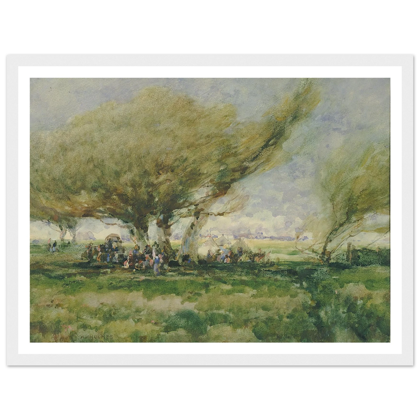 A Gypsy Camp Art Print | William Henry Holmes - Framed Poster - 30x40 cm / 12x16″ - Black frame