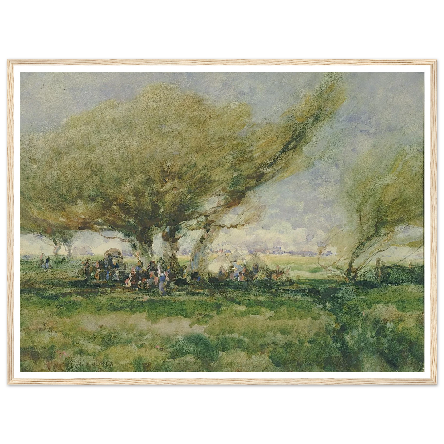 A Gypsy Camp Art Print | William Henry Holmes - Framed Poster - 30x40 cm / 12x16″ - Black frame