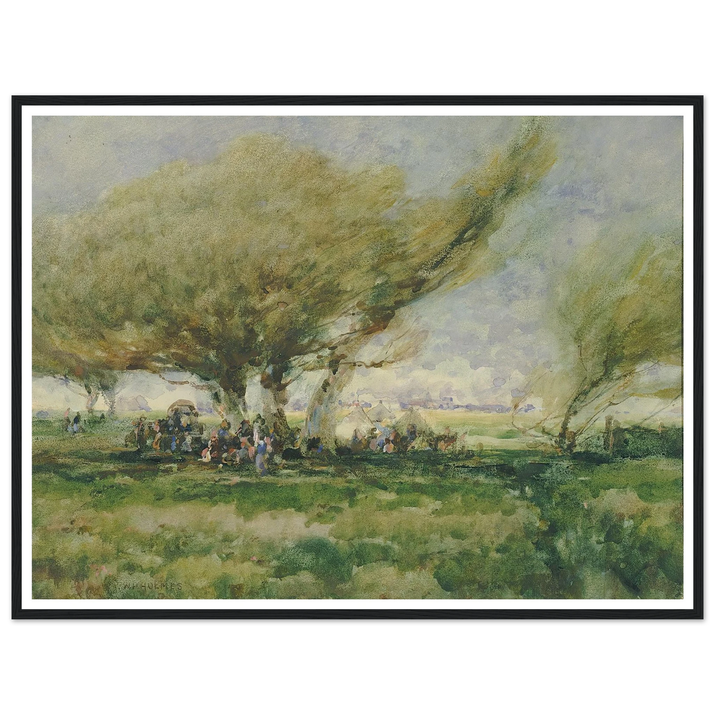 A Gypsy Camp Art Print | William Henry Holmes - Framed Poster - 30x40 cm / 12x16″ - Black frame