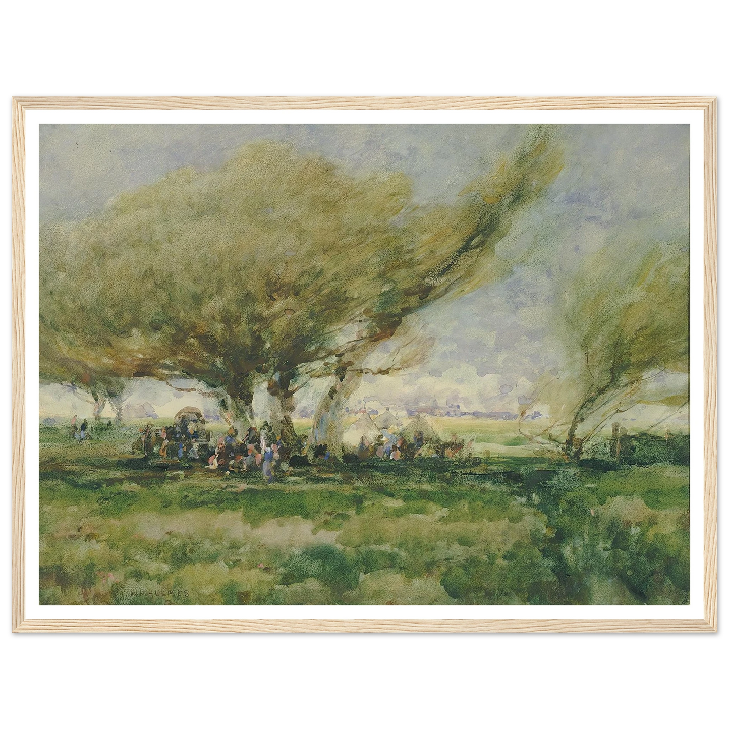 A Gypsy Camp Art Print | William Henry Holmes - Framed Poster - 30x40 cm / 12x16″ - Black frame