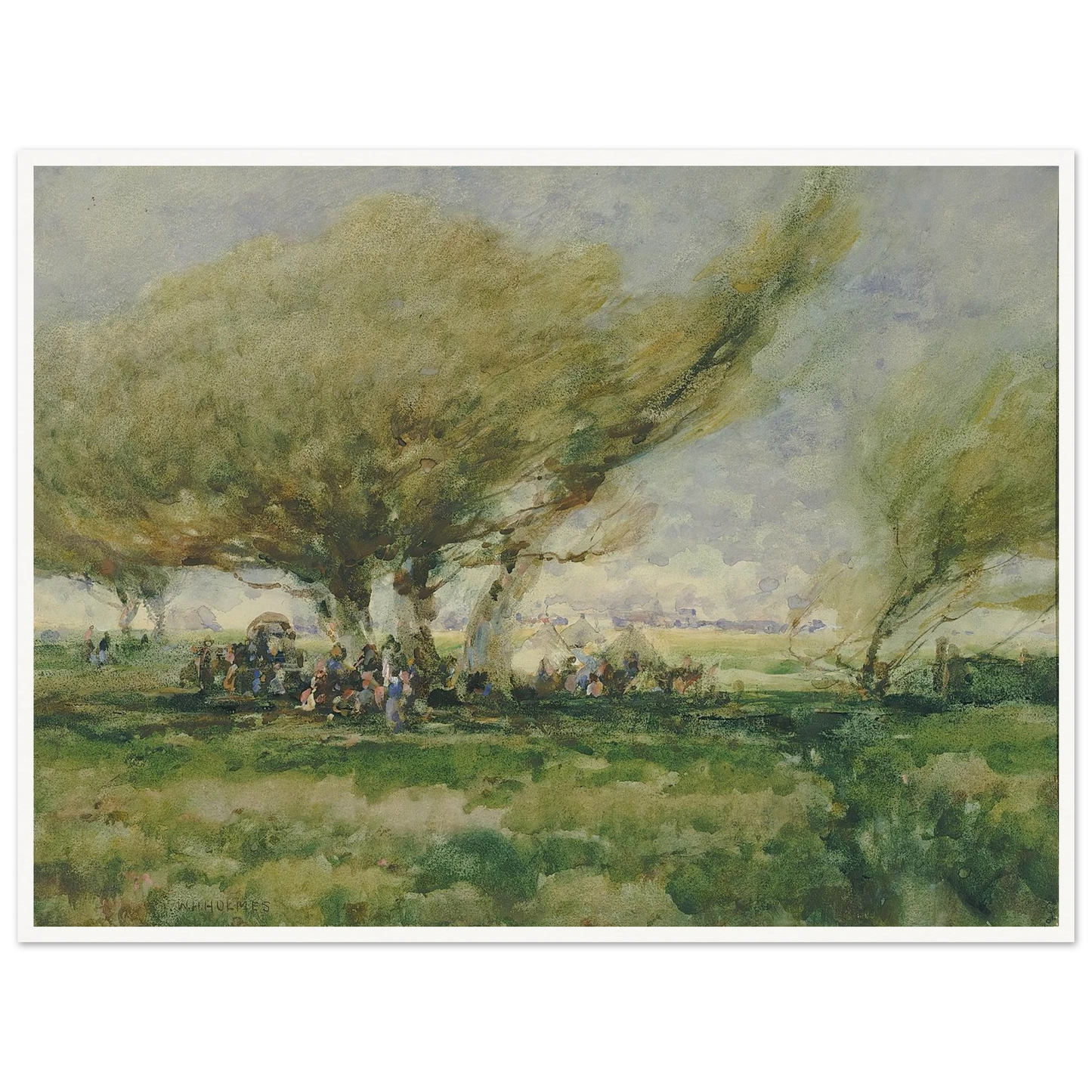A Gypsy Camp Art Print | William Henry Holmes - Framed Poster - 30x40 cm / 12x16″ - Black frame