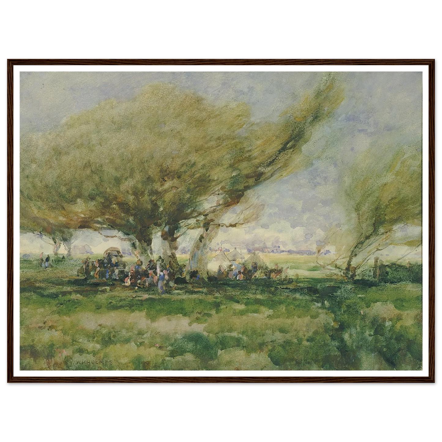 A Gypsy Camp Art Print | William Henry Holmes - Framed Poster - 30x40 cm / 12x16″ - Black frame