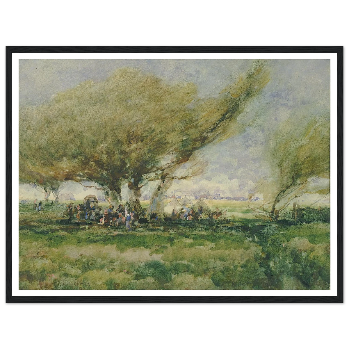 A Gypsy Camp Art Print | William Henry Holmes - Framed Poster - 30x40 cm / 12x16″ - Black frame
