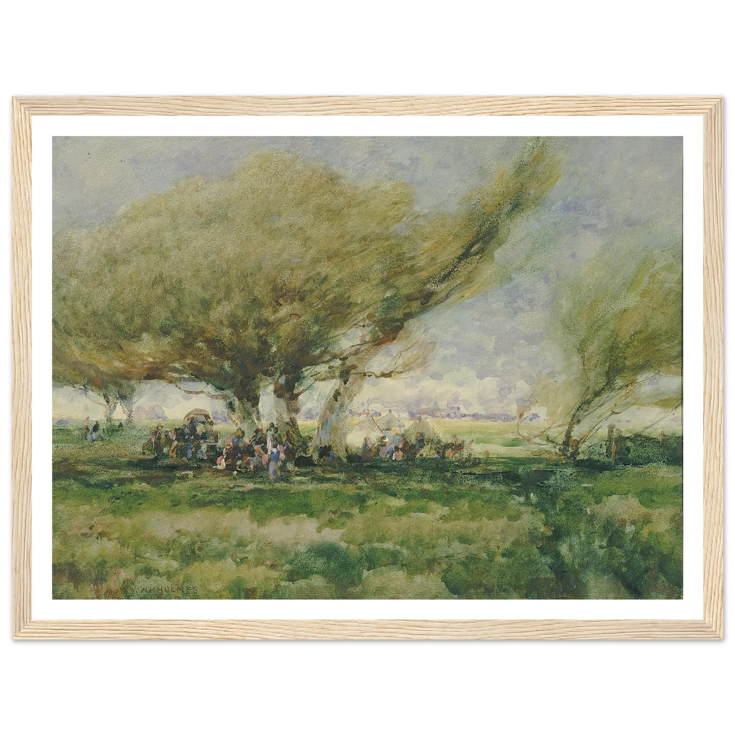 A Gypsy Camp Art Print | William Henry Holmes - Framed Poster - 30x40 cm / 12x16″ - Black frame