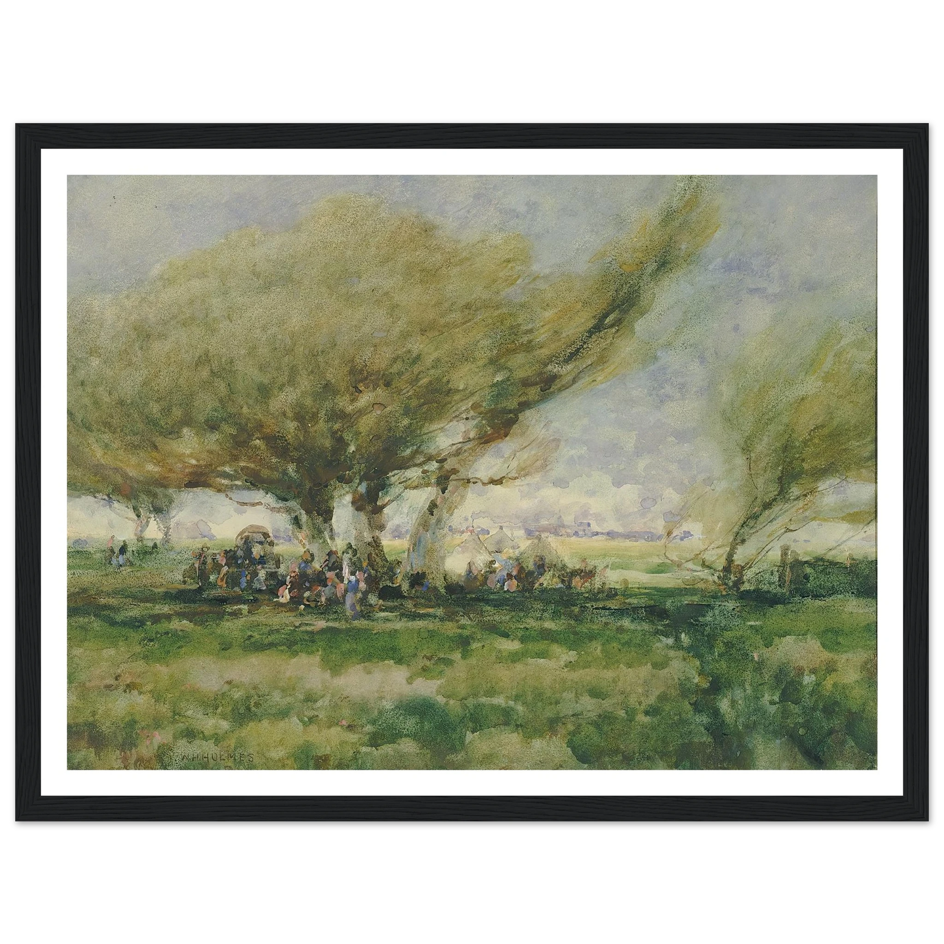 A Gypsy Camp Art Print | William Henry Holmes - Framed Poster - 30x40 cm / 12x16″ - Black frame