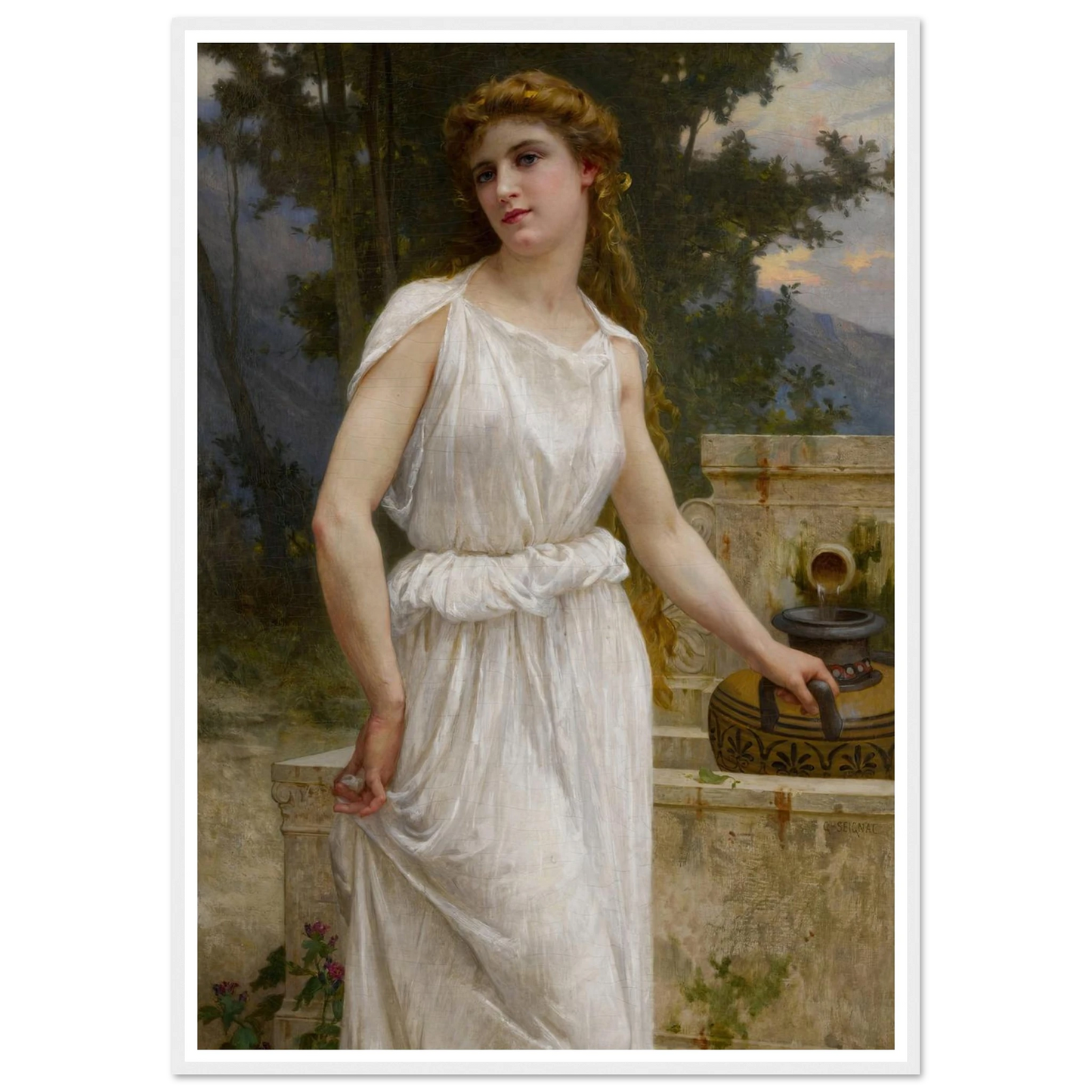 A la fontaine Art Print | Guillaume Seignac - Framed Poster - 30x40 cm / 12x16″ - Black frame