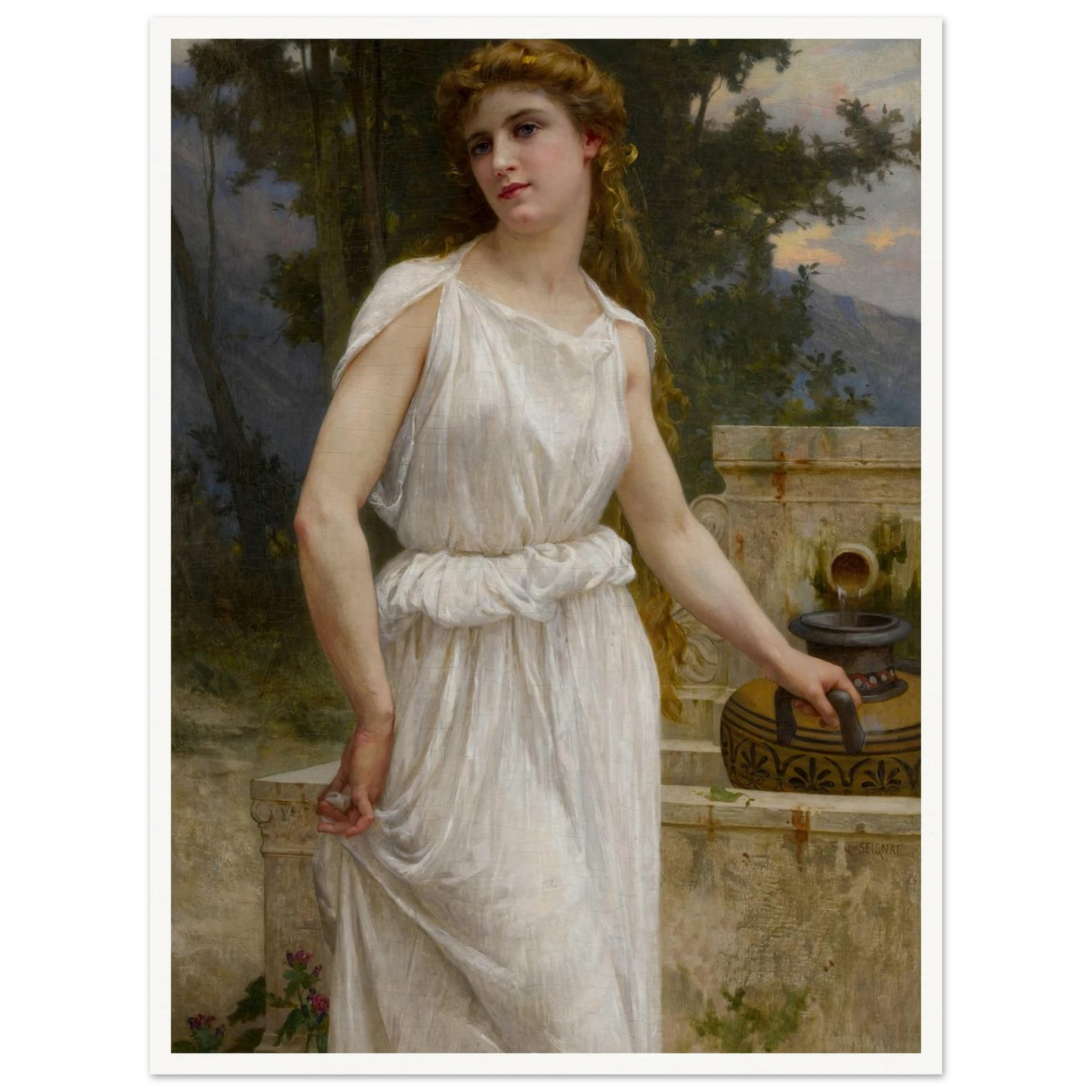 A la fontaine Art Print | Guillaume Seignac - Framed Poster - 30x40 cm / 12x16″ - Black frame
