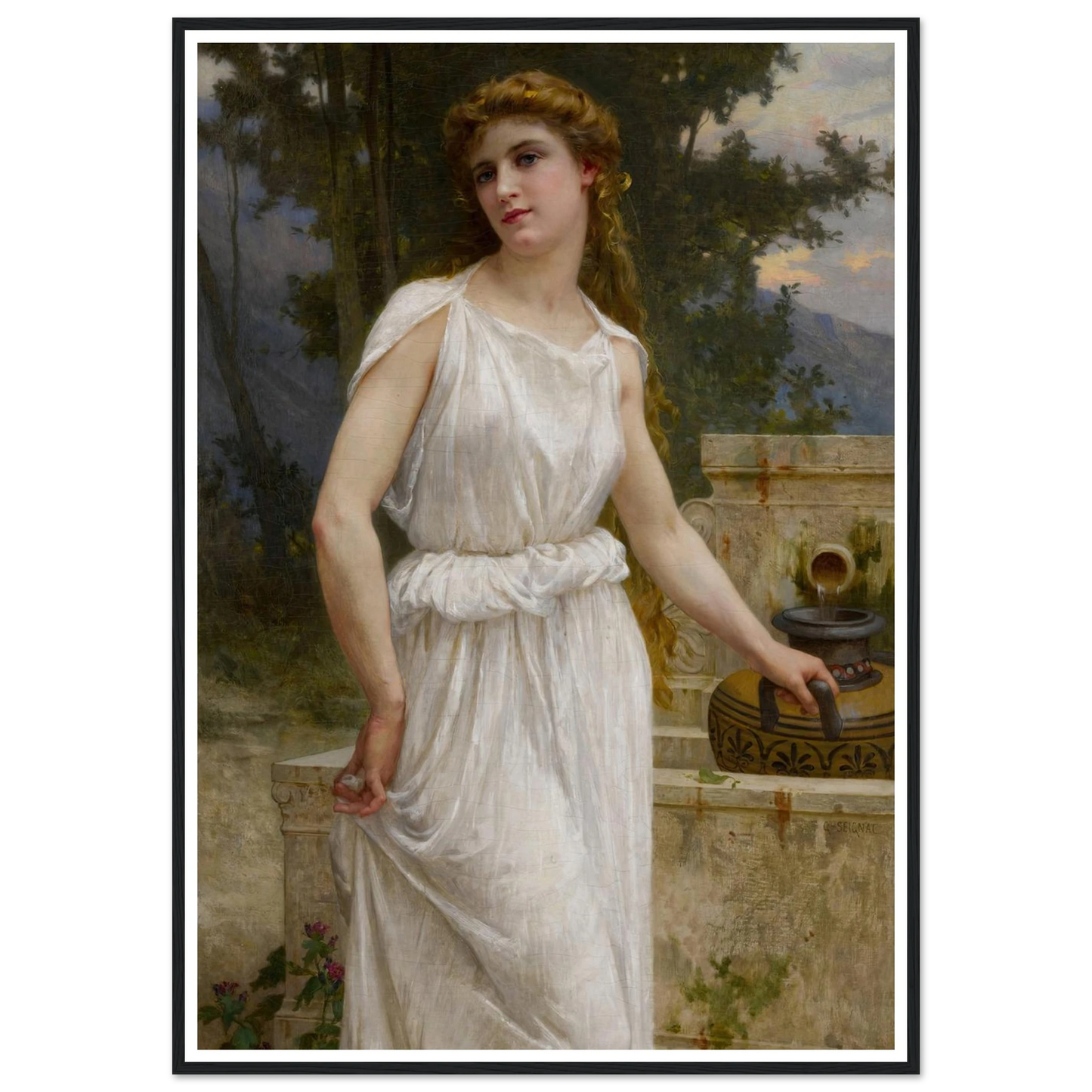 A la fontaine Art Print | Guillaume Seignac - Framed Poster - 30x40 cm / 12x16″ - Black frame