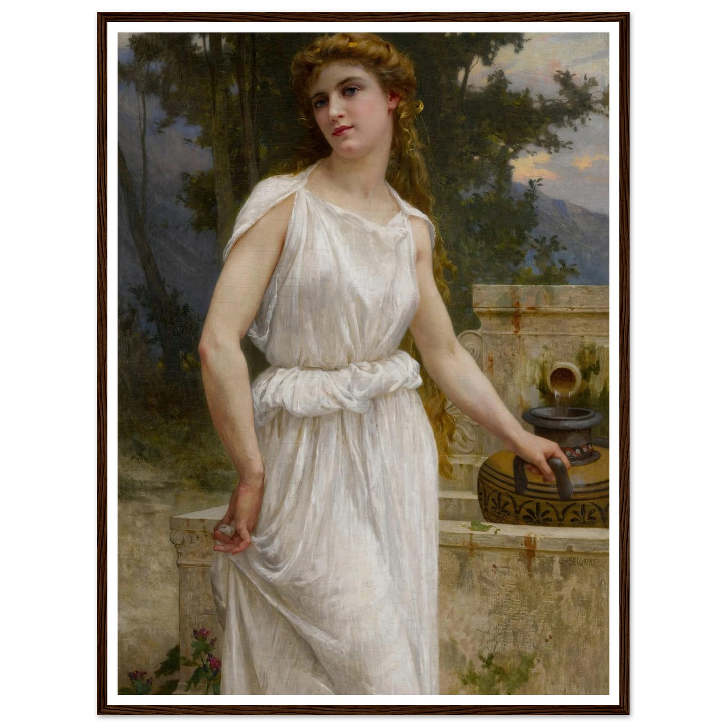 A la fontaine Art Print | Guillaume Seignac - Framed Poster - 30x40 cm / 12x16″ - Black frame