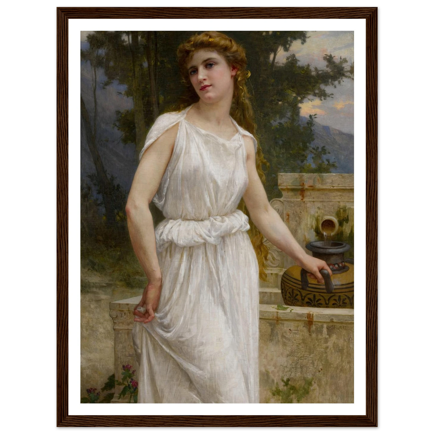 A la fontaine Art Print | Guillaume Seignac - Framed Poster - 30x40 cm / 12x16″ - Black frame
