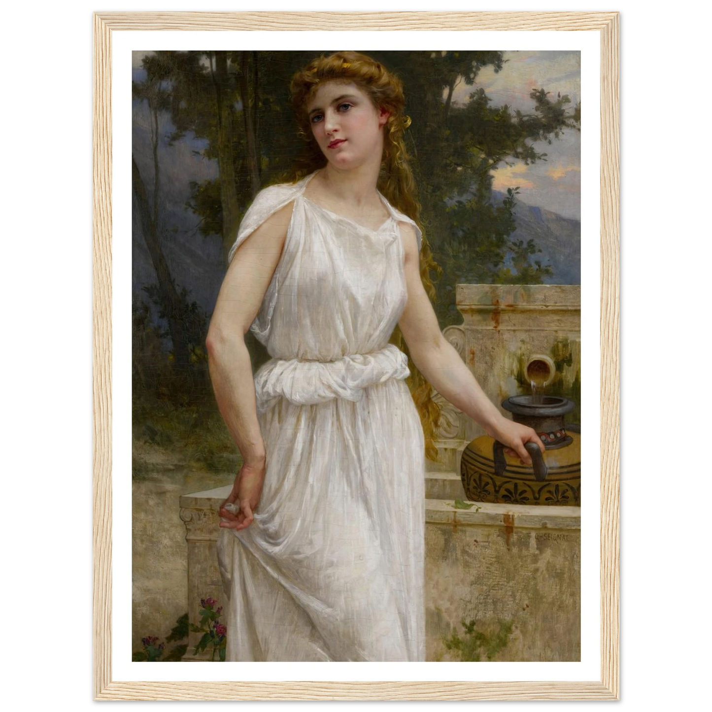 A la fontaine Art Print | Guillaume Seignac - Framed Poster - 30x40 cm / 12x16″ - Black frame