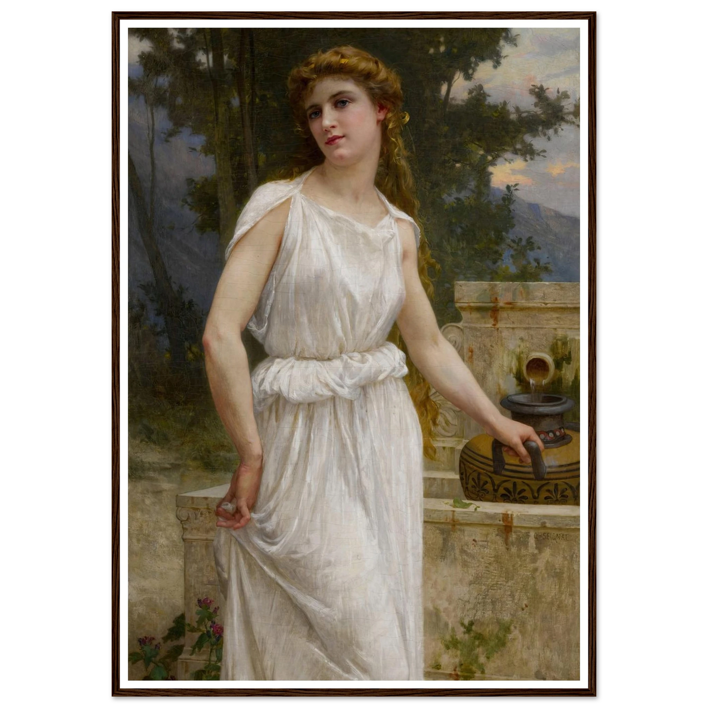 A la fontaine Art Print | Guillaume Seignac - Framed Poster - 30x40 cm / 12x16″ - Black frame