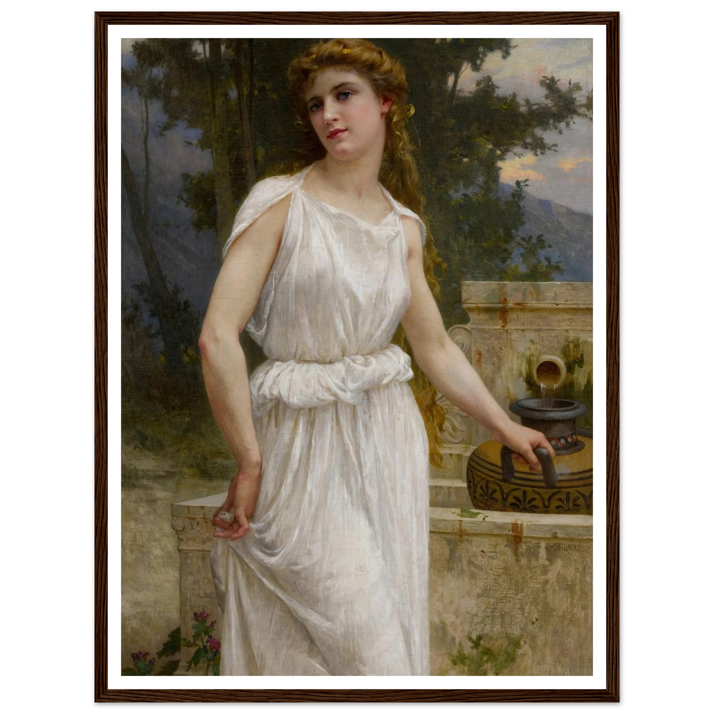 A la fontaine Art Print | Guillaume Seignac - Framed Poster - 30x40 cm / 12x16″ - Black frame