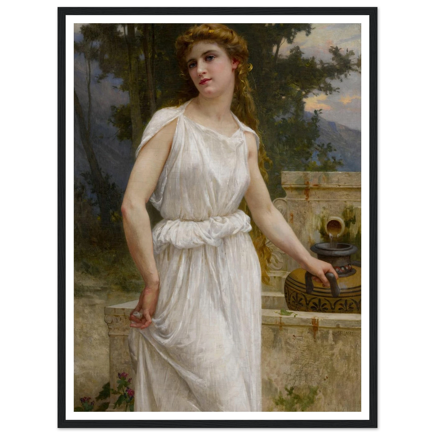 A la fontaine Art Print | Guillaume Seignac - Framed Poster - 30x40 cm / 12x16″ - Black frame