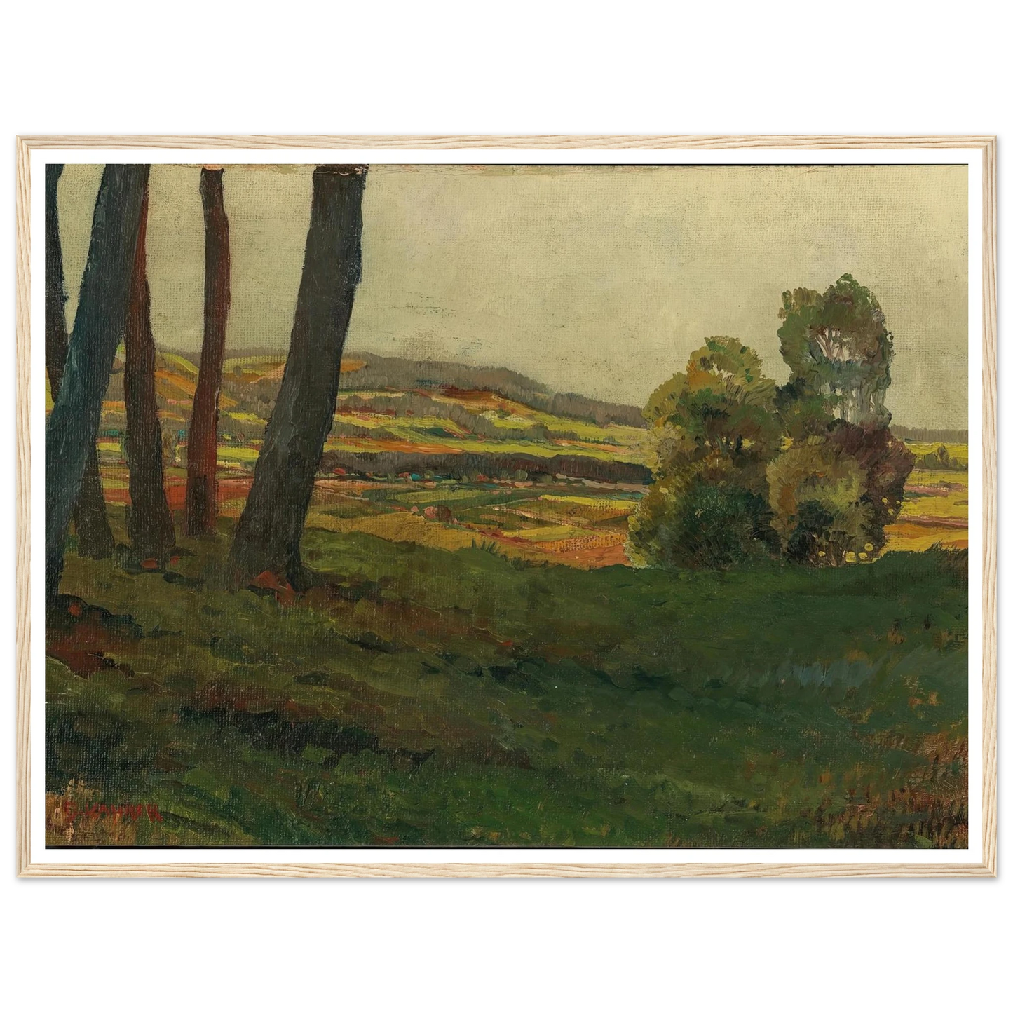 A Landscape Art Print | Max Kahrer - Framed Poster - 30x40 cm / 12x16″ - Black frame